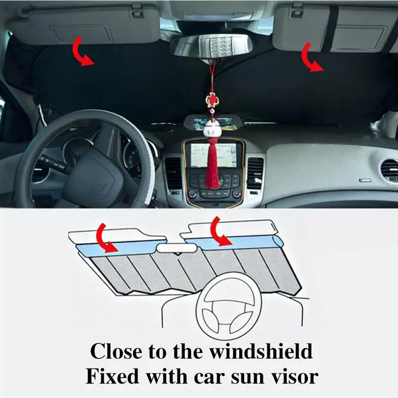 VORCOOL 150*70 см автомобильный солнцезащитный козырек от солнца, отражающий на солнечных батареях серебристый экран на переднее стекло, солнцезащитный козырек от ультрафиолетовых лучей