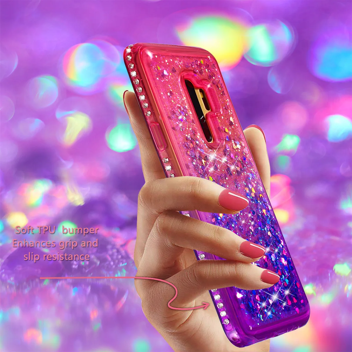 

Bling Luxury Case For Samsung Galaxy S8 S9 Plus Note9 Cover Glitter Quicksand Soft Silicone Case For Samsung A5 A6 J3 J5 J7 Case