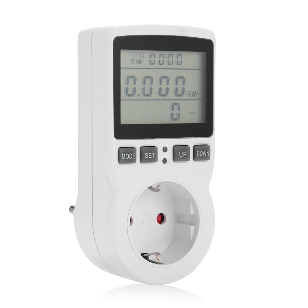 

EU Intelligent Power Meter Socket Energy Home Electricity Monitor Power Recorder With Alarm Function
