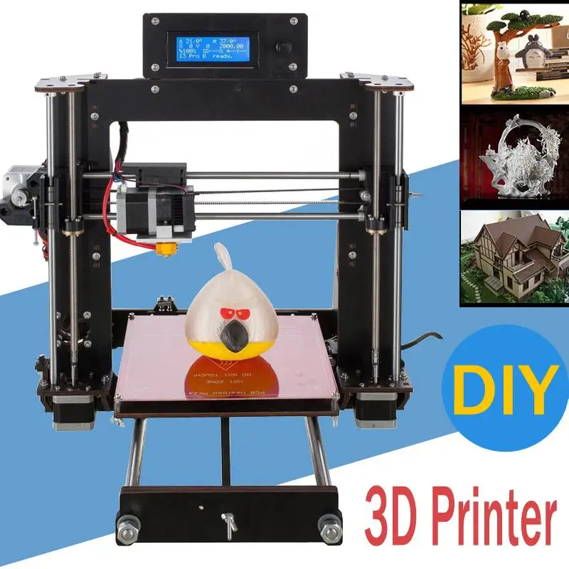 

DIY I3 3D Printer 200*200*180mm Printing Size Support Off-line Printing 1.75mm 0.4mm High Precision Nozzle LCD Screen