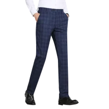 Мужские полосатые клетчатые брюки размер 29-40 деловые повседневные мужские брюки темно-синие и серые мужские штаны
