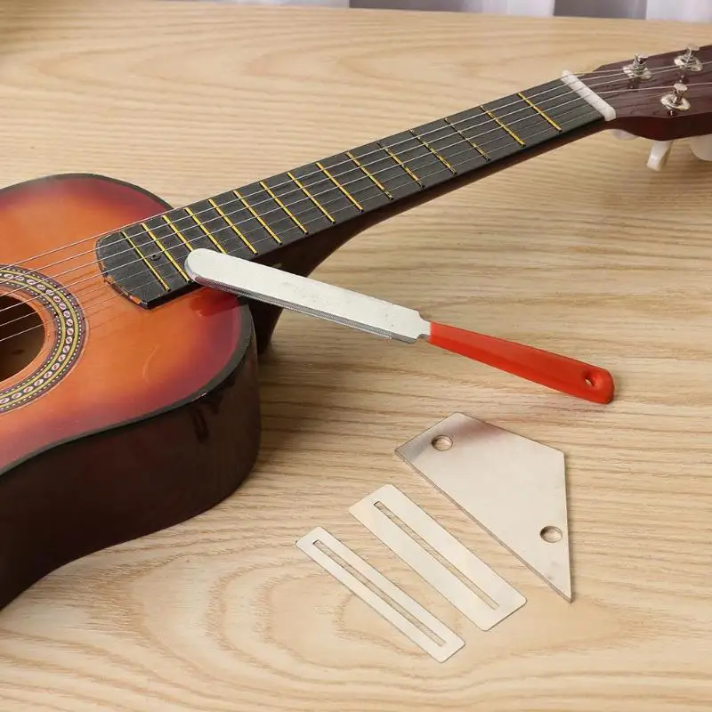 

4pcs Fret File Ruler Fret Protector Shims Set Guitar Repair Tool DIY Maintenance Leveling Tools