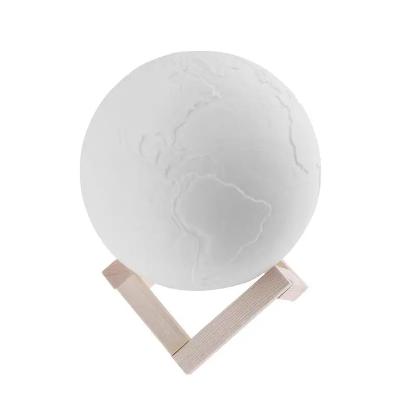

3D Print LED Earth Lamp Touch Switch USB Rechargeable 3D Printing LED Lights 7-Color Changing Night Light Home Decoration Gifts