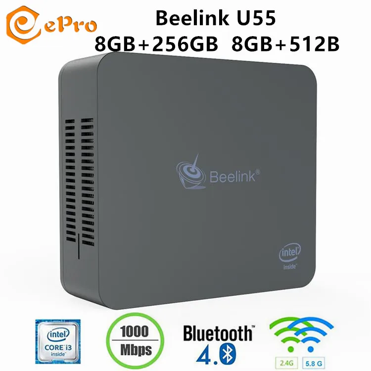 

Beelink U55 MINI PC In i3-5005U Dual Core 8GB 256GB 8GB 512GB Beelink U55 HD Graphic 5500 Win10 2.4G 5.8G WIFI U55 MINI PC BT4.0