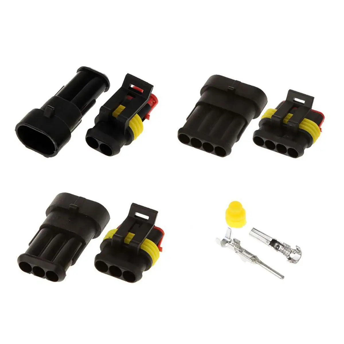 

For Car Auto Motorcycle 2/3/4Pin Waterproof Electrical Wire Connect Plug Kit 15x