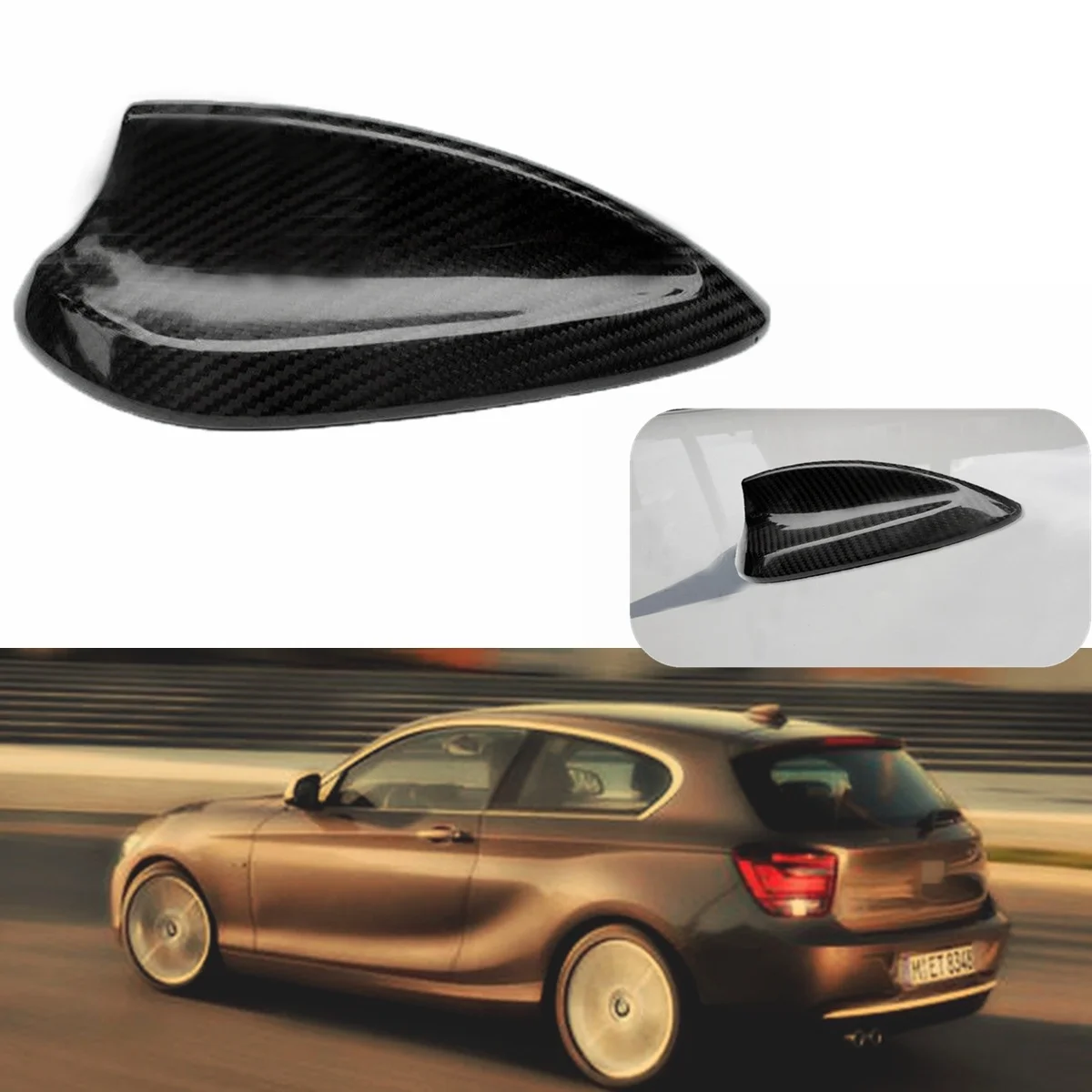 

For BMW 1 2 3 4 Series F20 F22 F23 F30 F31 F32 F34 F35 F80 Universal Car Real Carbon Fiber Roof Shark Fin Aerial Antenna Sticker