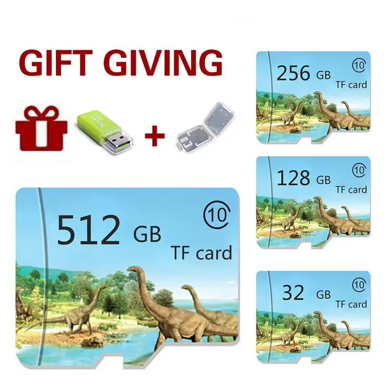 

Dinosaur Pattern TF Micro SD Memory Card for Mobile Phone Flash Memory Card Data Storage Gadget Card Reader Card Sleeve