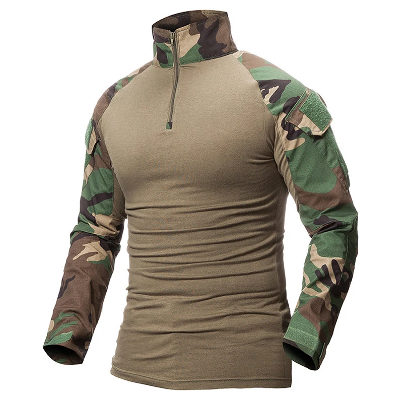 Al aire libre de los hombres camisetas transpirable camuflaje ejército táctico camisas Camping senderismo militar Camiseta de manga larga Al aire libre de los hombres camisetas transpirable camuflaje ejército táctico camisas Camping senderismo militar Camiseta de manga larga