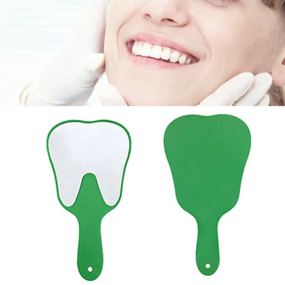 

Tooth Shape Handle Mirror Unbreakable MouthTeeth Mirror Cute Plastic Oral Teeth Care Dental Tools for Makeup