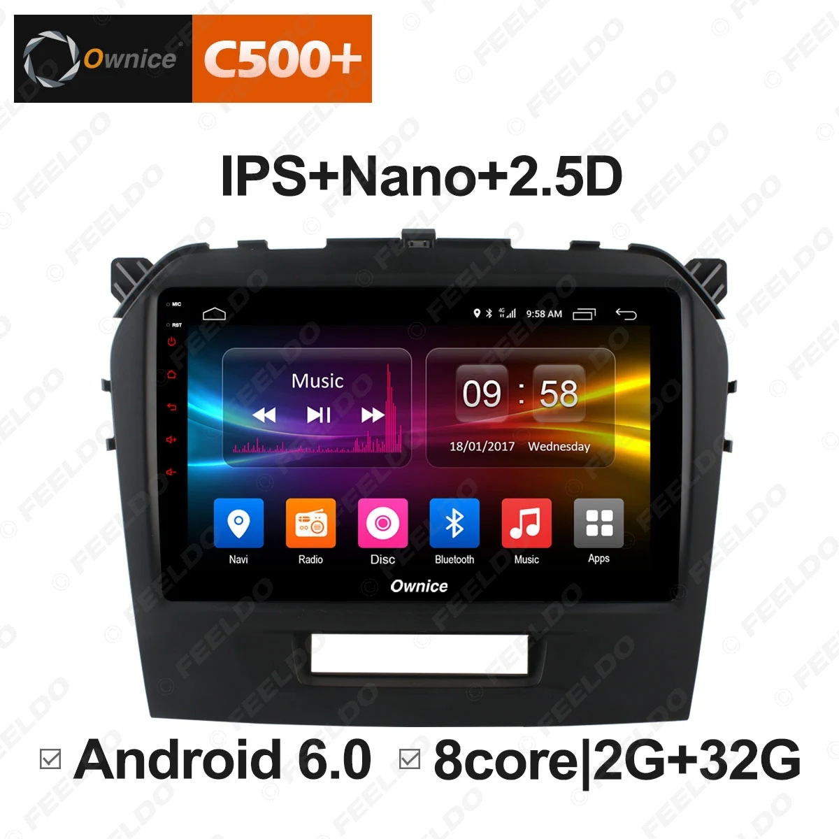 Excellent LEEWA 9 " 2.5D Nano IPS Screen Android 8.1 Octa Core/DDR3 2G/32G/4G LTE Car Media Player For Suzuki Vitara 2015-2016(Vitara 2) 3