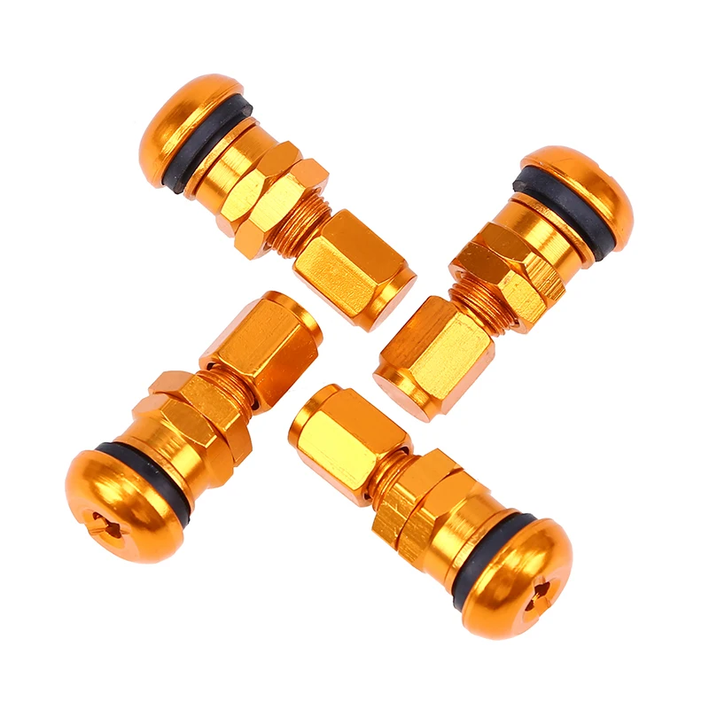 

4pcs Flat Bottom High Temperature Corrosion Resistant Car Tires Tubeless Vacuum Aluminum Alloy Valve