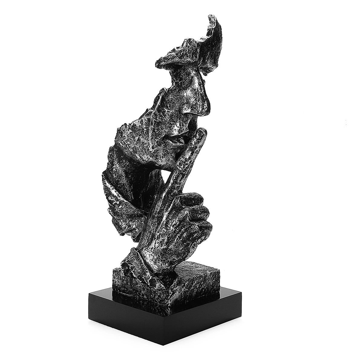 

1PC Living Room Art Decor Statue Silence Is A Gold Sculpture Resin Crafts Vintage Ornaments Desktop Decor Sculpture Artwork