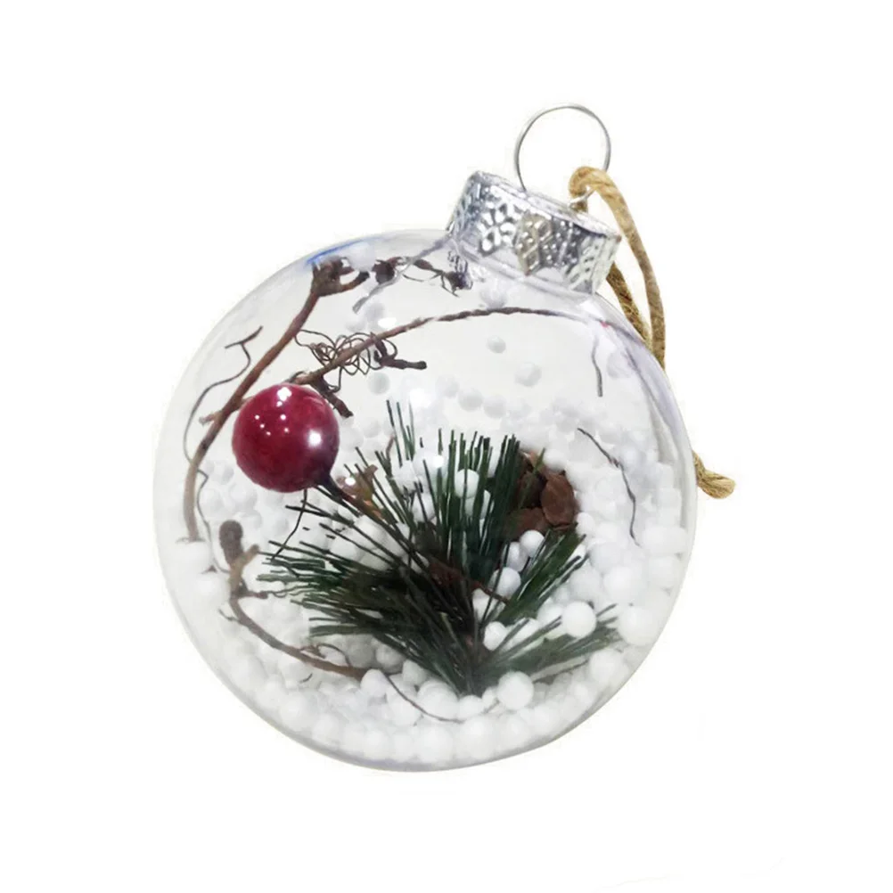 5 шт. украшения для рождественской елки подвеска прозрачный открывающийся Рождественский шар рождественские подвесные украшения вечерние принадлежности, домашний декор