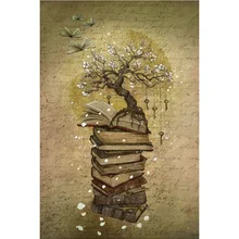 AAAJ-5D Diy полное алмазное сверло для квадратных отверстий картина книга-Вышивка Дерево алмаз вышивка крестиком горный хрусталь декор