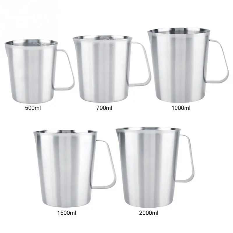 

Stainless Steel Milk Frothing Pitcher Espresso Coffee Cup Mug Reusable with Measurement Coffee Milk Mixing