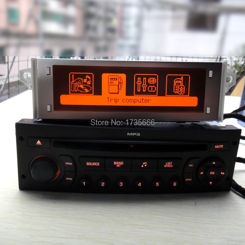  Original rojo monitor + RD45 radio de coche reproductor de CD compatible con Bluetooth USB AUX MP3 