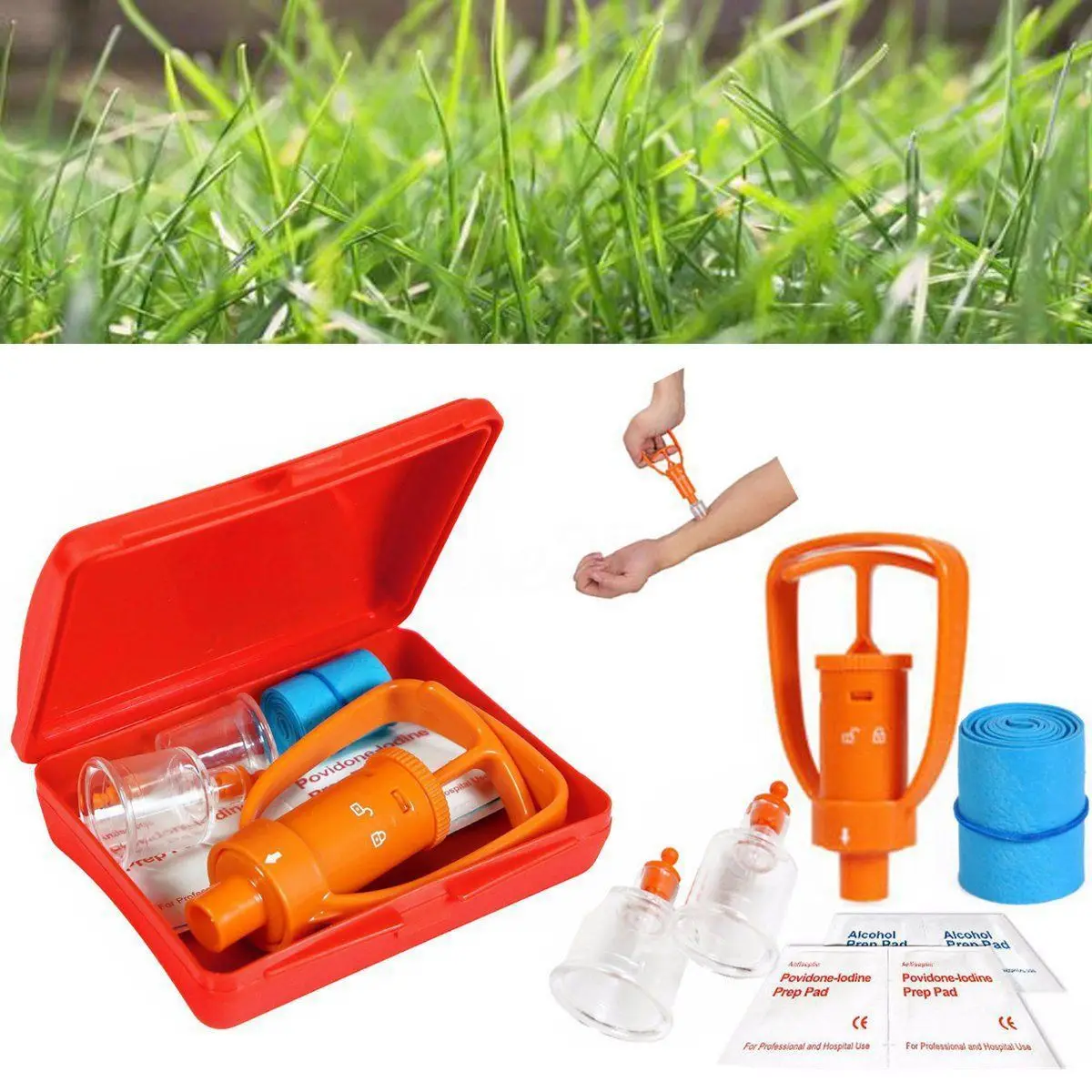 Venom Extractor Pump First Aid Safety Kit Emergency Snake Bite Outdoor Camping Survival Tool SOS For Wild Vipers Bees Biting