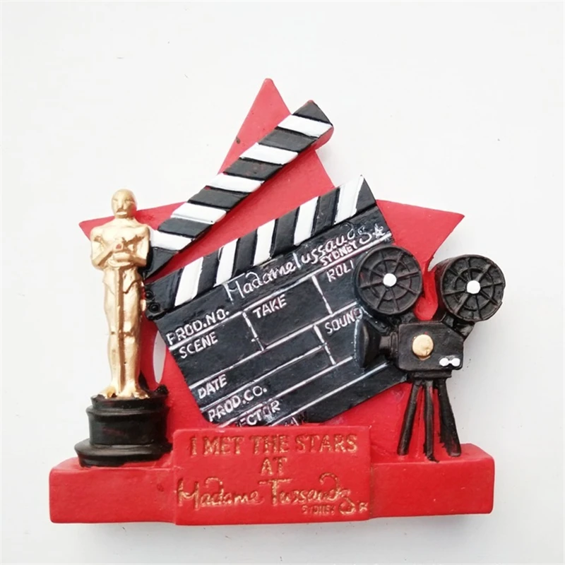 

Lychee Oscar Movie Cup Resin Fridge Magnet Creative Film Refrigerator Magnets Travel Souvenirs Home Decoration