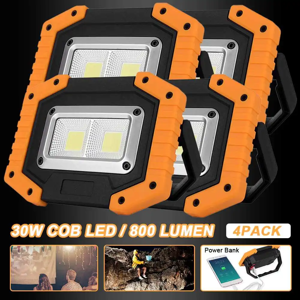 

2 COB 30W 800LM LED Flood Light Outdoor Portable Waterproof IP65 Floodlight LED Light For Hiking Camping Emergency Car Repair