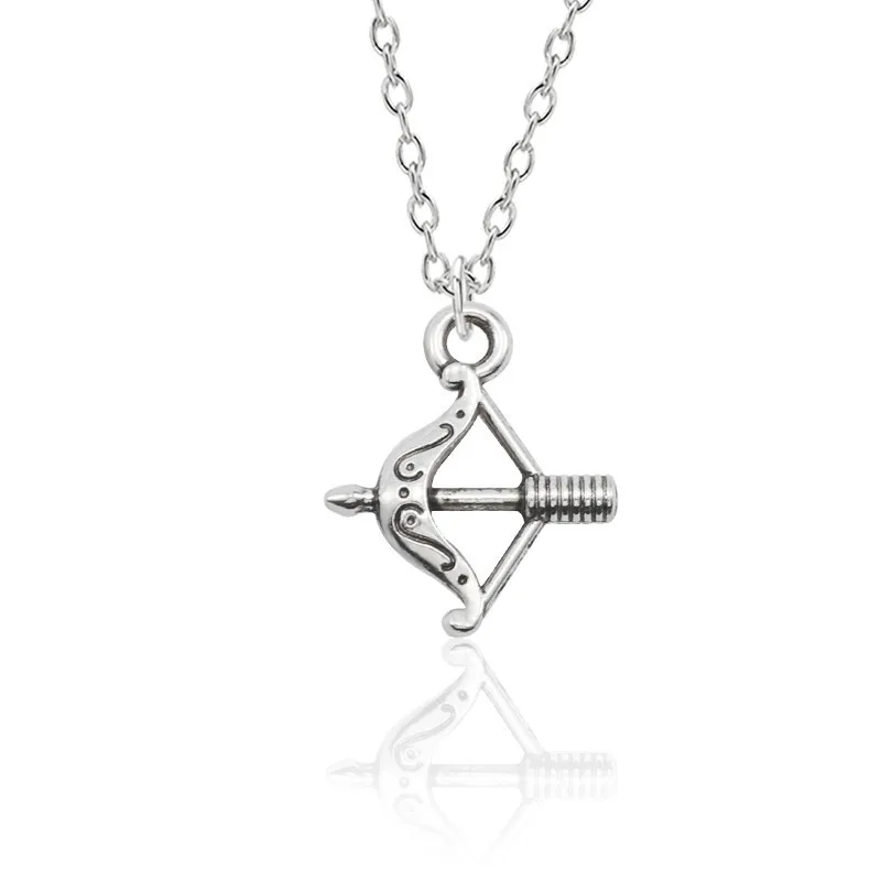 

Hip Hop Punk Necklace Bow And Arrow Pendant Necklace For Mens Jewelry Unisex Silver Pendants For Lover Birthday Xmas Gift