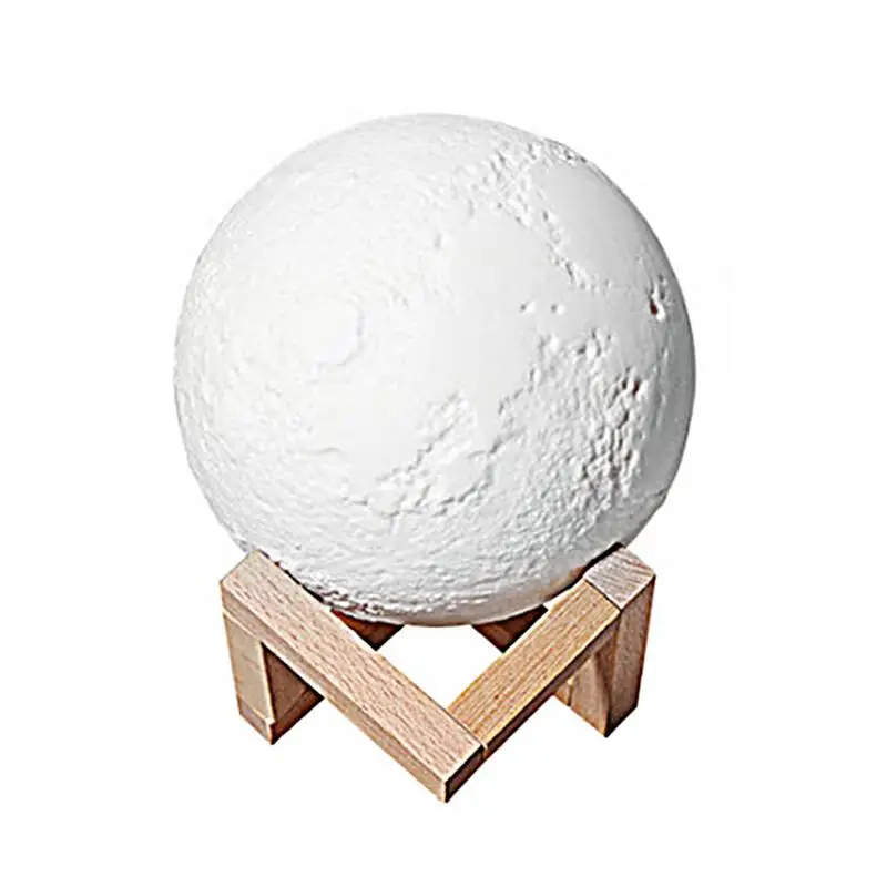 cheap Rechargeable 3D Print Moon Lamp Multi color Remote Touch Switch Tap Bedroom Bookcase Night Light Home Decor Creative Gift