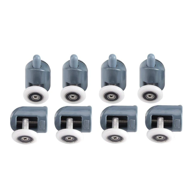 8Pc Shower Door Castors Rolls Shower Door Rollers Sliding Door Roller Guide Shower Spare Parts Glass Door Pulleys Wheels Runne