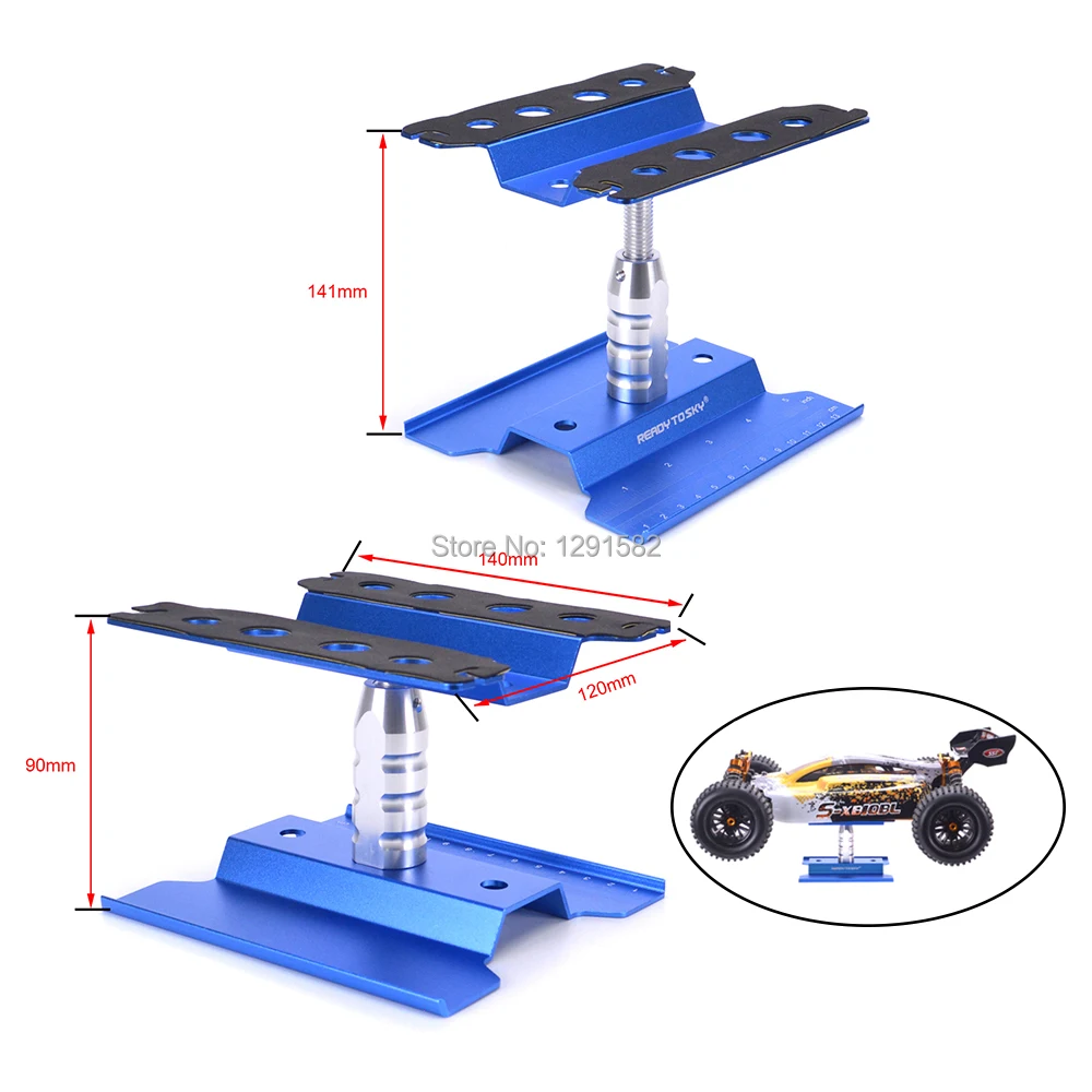 

Blue Metal Aluminum RC Car Workstation Work Stand Repair 360 Degree Rotation For 1/8 1/10 1/12 1/16 Scale Model