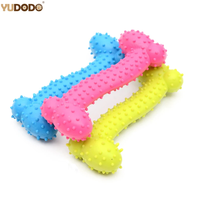 Bone Shape Dog Toy Rubber Pet Bite Molar Tooth Chew Toys For Small Puppy Dogs Outdoor Training Pet Supplies