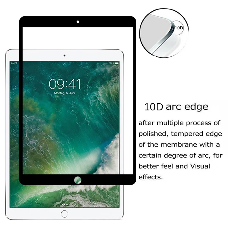 10D для Apple iPad 5 6 Air 2 Pro 2 3 4 9,7 дюймов чехол для планшета закаленное стекло экран для iPad pro защитная пленка