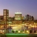 США Мэриленд Балтимор Сити ночью просмотров из Federal Hill Park плакат печать (40x12) | Дом