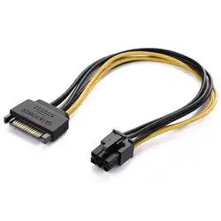 Sata кабель питания Sata15 Pin до 6 Pin PCI Express изображения видеокарта кабель питания адаптер (8 дюймов)