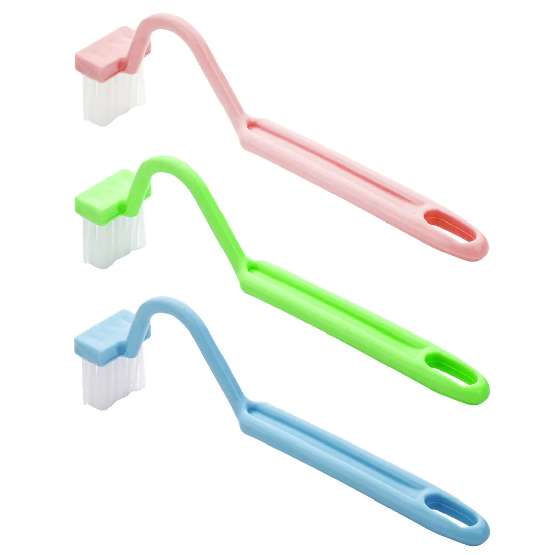 

1pc Bright Color Home Shower Room Portable Toilet Brush Bathroom Scrubber V-type Bent Cleaner Brush