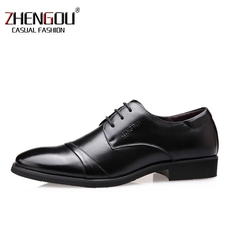

ZHENGOU 2018 spring new men's shoes men's shoes invisible inner heighten casual shoes England lace-up business shoes 1098