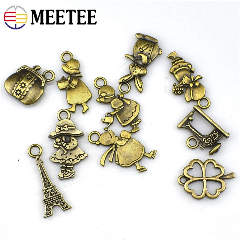 

10pcs Meetee Antique Bronze Cartoon Zipper Head Alloy Pendant Hang DIY Zipper Puller Handmade for Garment Parts Accessories G6-2