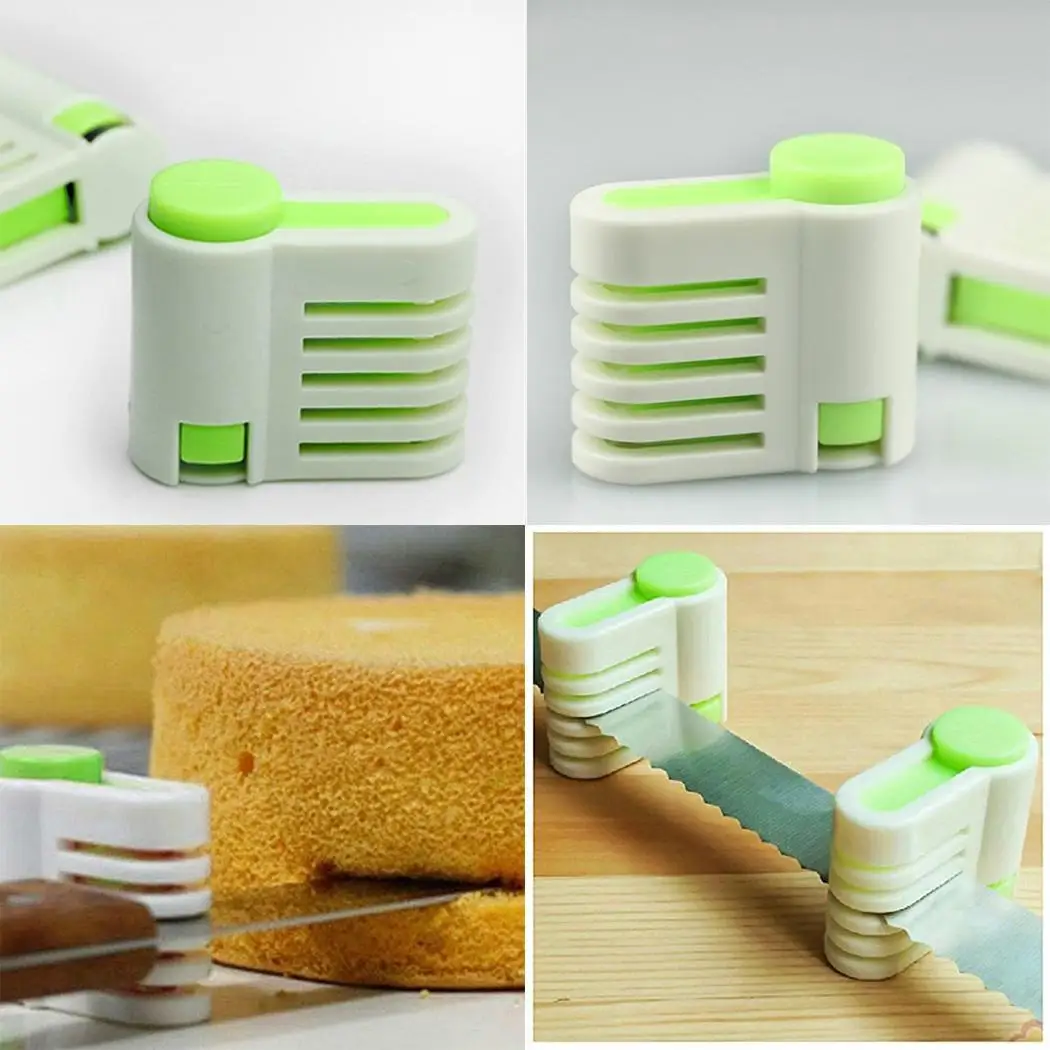 

Plastic 2PCS Kitchen DIY Cake Bread Cutter Leveler Slicer Cutting Fixator Tool 5 Layers Tools