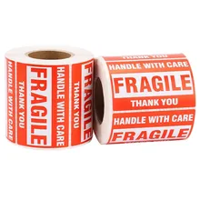 1 rolo/500Pcs Etiqueta de Advertência Manusear Com Cuidado Frágil Manter Seco Etiqueta Expresso