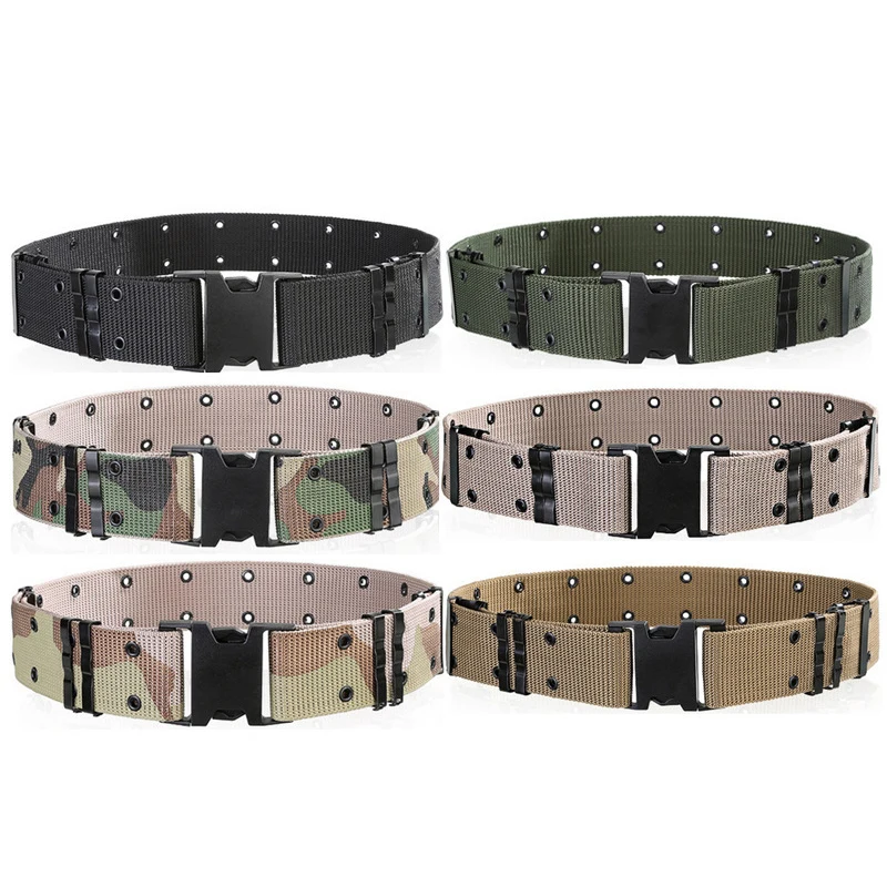 

2019 Hot Sale Men Outdoor Canvas Belt Hiking Camping High Quality Hunting Sports Wearable Breathable Military Tactical Belt