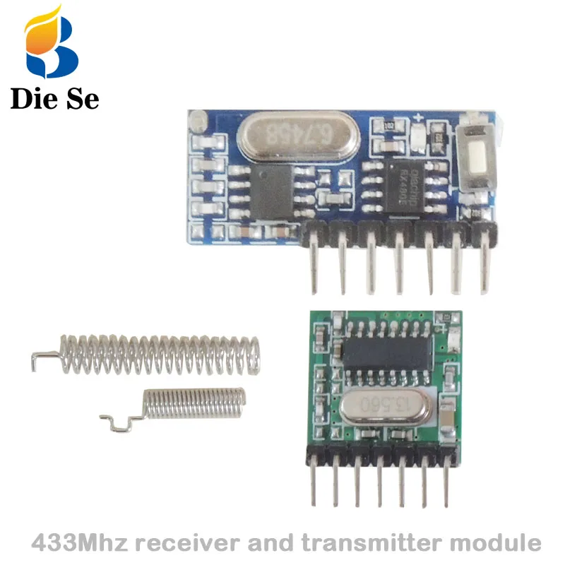 

433 Mhz Wireless Receiver and Transmitter Remote Control Learning Code 1527 Decoding Module 4 Ch output With Learning Button