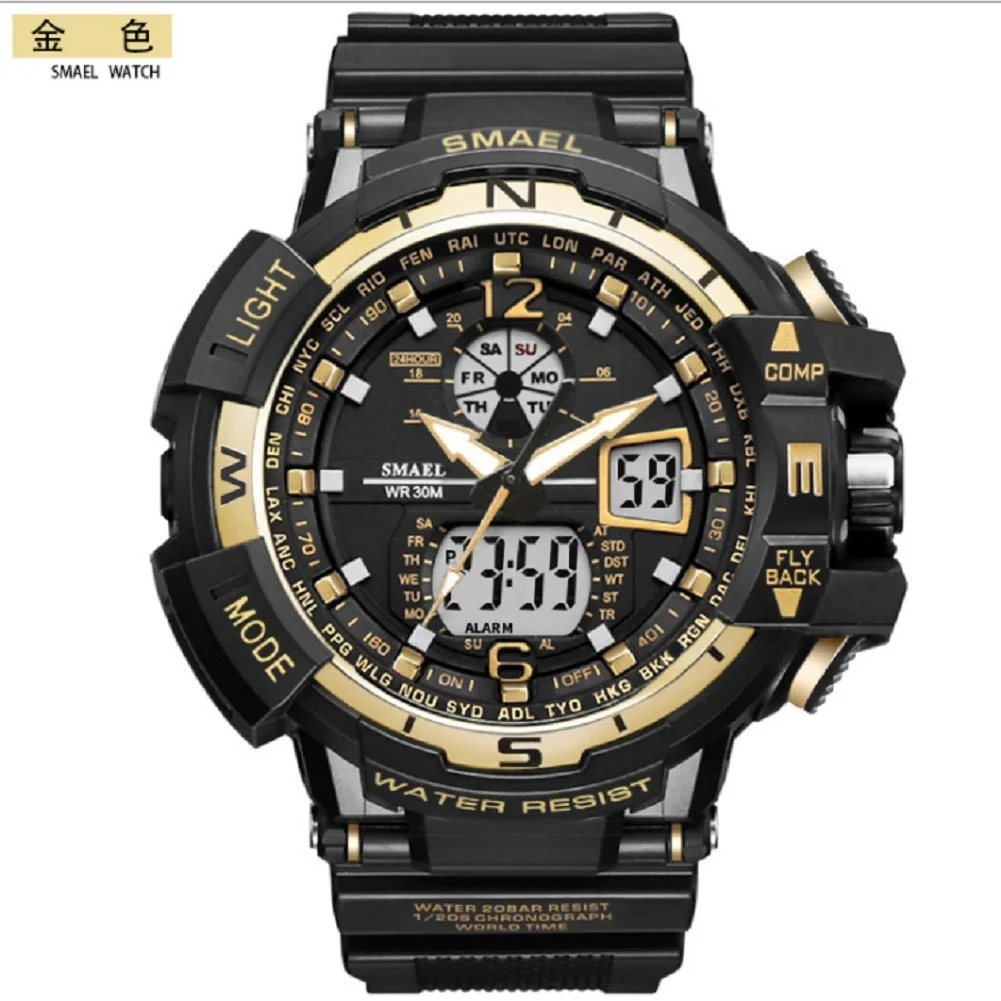 

Waterproof Men Military Dual LED Display Analog Digital Watch