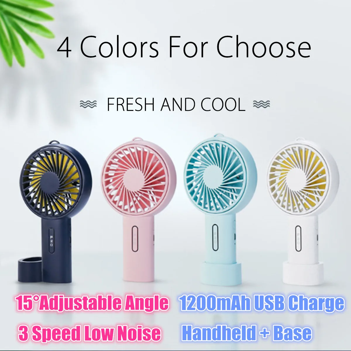 

Mini USB Handheld Fan Portable Outdoor Adjustable 3-Speed Air Conditioner Cooler Cooling Fan Desk Table Small Fan 4 Colors