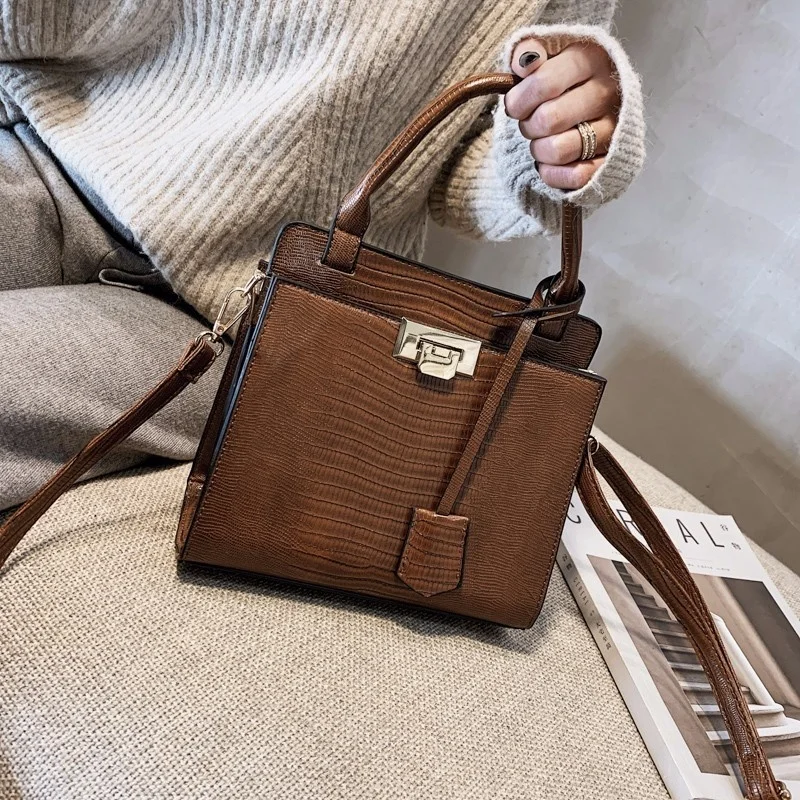 

2019 New Arrival Real Bolsas Feminina Imitation Lizard Skin Designer Handbags High-quality Single Handle Shoulder Bag For Women