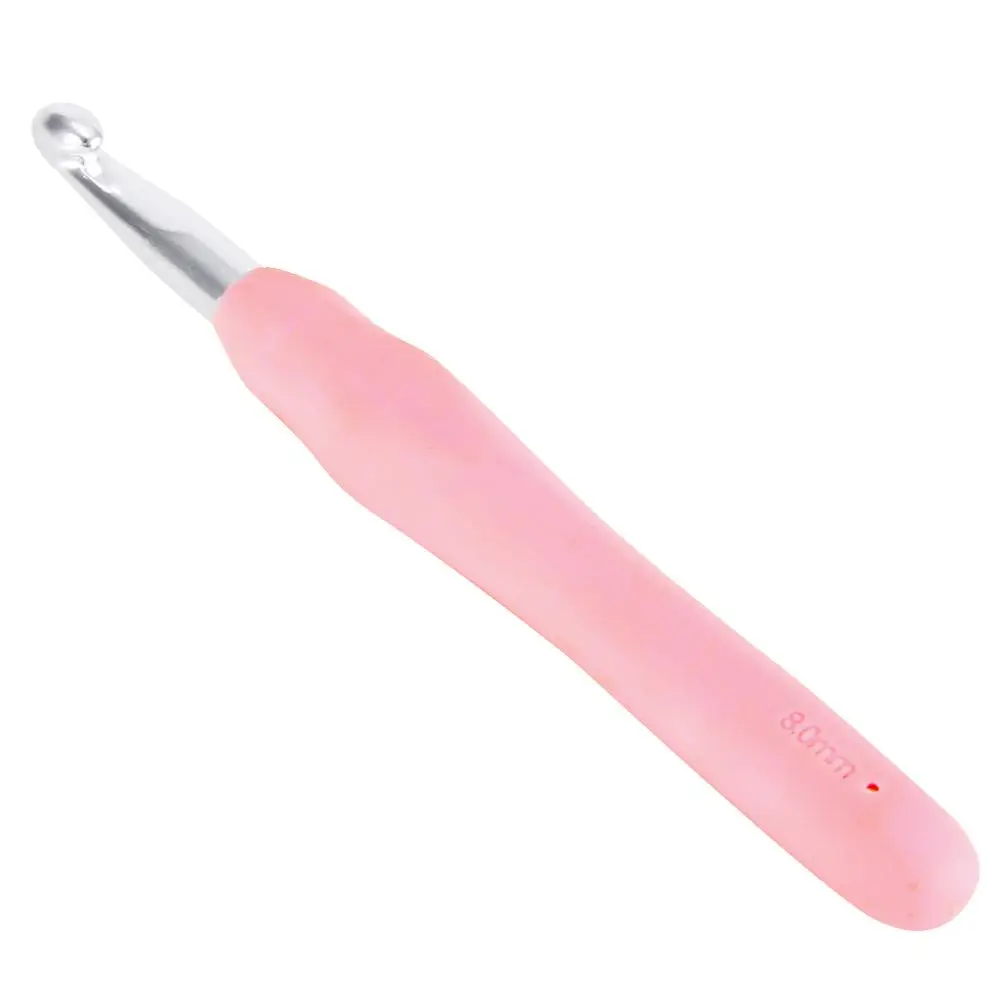 

1pc Crochet Hook Set Aluminum Ergonomic Crochet Needles with Colorful Soft TPR Grip Weave Craft Yarn Sewing Tools