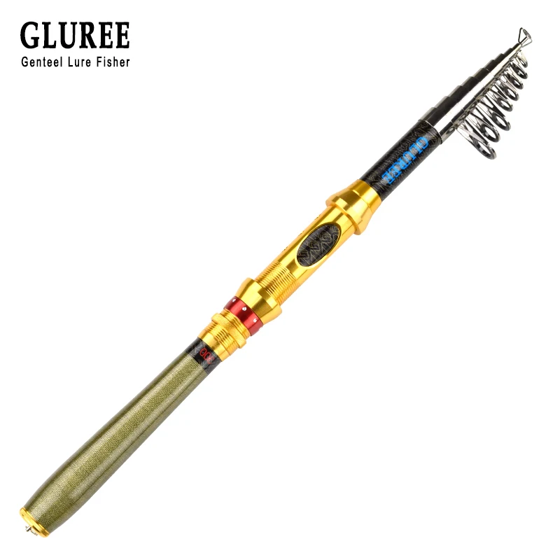 

GLUREE 99% Carbon Portable Telescopic Spinning Fishing Rod Hand Carp Fishing Tackle Sea Pole Ocean Rod 1.8M 2.1M 2.4M 2.7M 3.0M