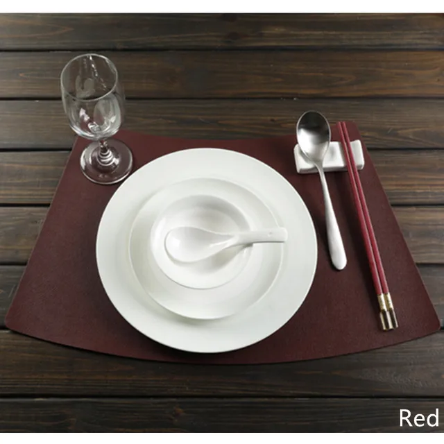 4pcs Anti Skid Fan Shaped Pu Table Placemats Waterproof Restaurant 4pcs Anti Skid Fan Shaped Pu Table Placemats Waterproof Restaurant Hotel Bistro Cafe Tableware Dining Room Home Decoration P21
