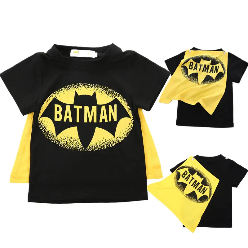 Pudcoco футболка для мальчиков От 2 до 7 лет для маленьких мальчиков мультфильмы Косплэй Bat мыса футболки хлопковые топы с короткими рукавами