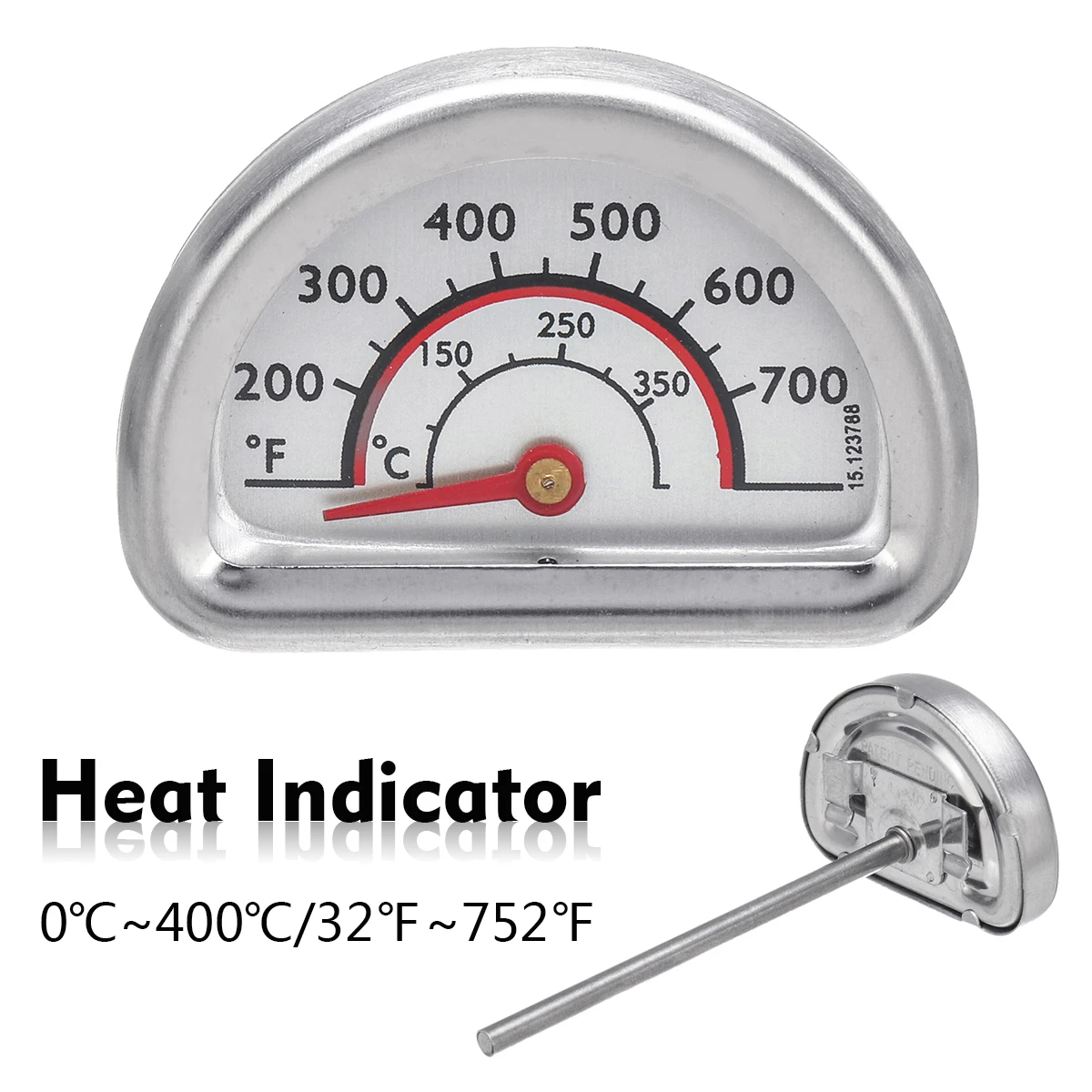 Replacement BBQ Probe Thermometer for Charbroil Grill Heat Indicator