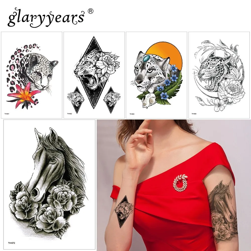 Красочная временная татуировка glaryyears 15*21 см наклейка искусственная горячая флэш