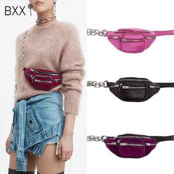 

[BXX] 2020 Fashion Women Single Shouler Croobody Bag Female All-match Chest Waist Chain Mobile Phone Package Mini Bag HE673