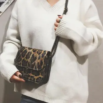 

Fashion Crossbody Bags for Women Leopard Flap Shoulder Bag Handbag PU Leather Women Messenger Bags