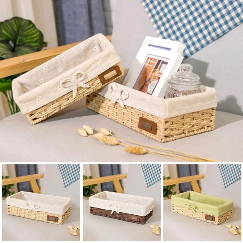 2019 جديد سلة التخزين الخوص المنسوجة القش الطاولة مفتاح مستحضرات التجميل الروطان حديقة نمط مجوهرات مربع للرفوف 2019 جديد سلة التخزين الخوص المنسوجة القش الطاولة مفتاح مستحضرات التجميل الروطان حديقة نمط مجوهرات مربع للرفوف